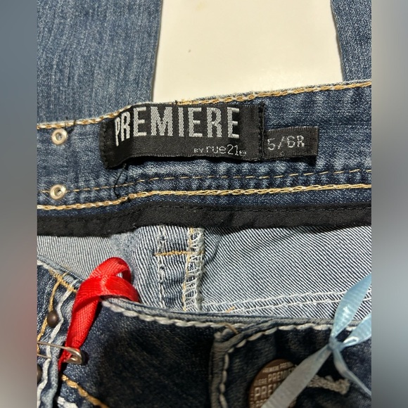 Premier Sz 5/6 Low Rise Skinny 'Bold Pockets*Stitching*Button' Jeans - Picture 4 of 15